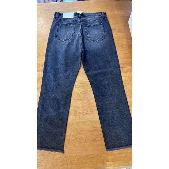 LOFT DARK HIGH RISE , STRAIGHT CROP JEANS WOMENS SIZE 28 NEW - Picture 9 of 12